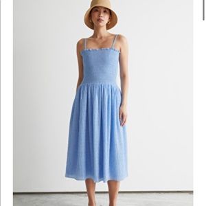 & other stories blue midi dress